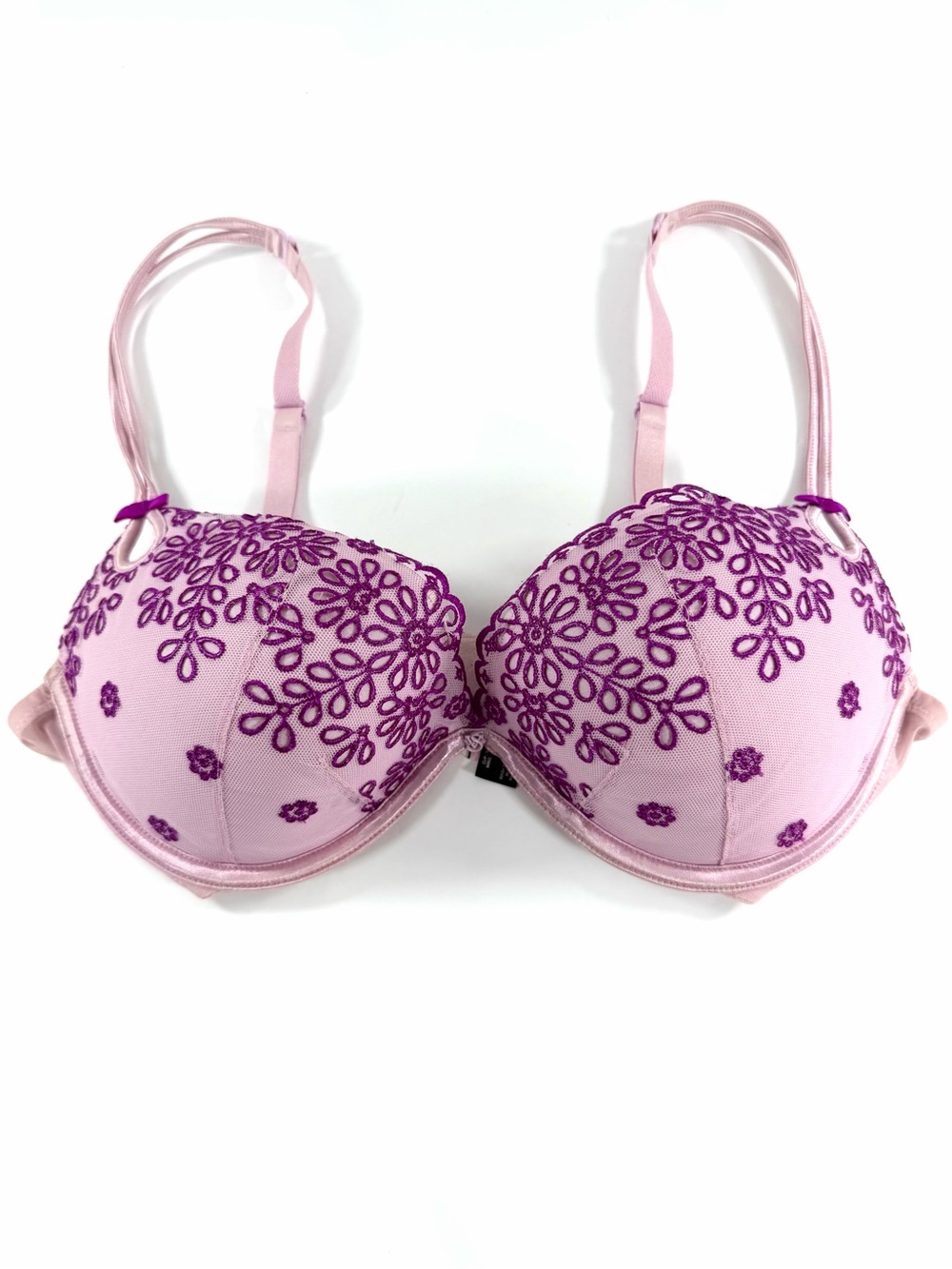 Victoria’s Secret Sexy Little Things Embroidered Bra 36C Pink Purple Lace